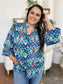 Double Take Full Size Printed Balloon Sleeve Blouse nicholesgifts