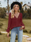 V-Neck Flounce Sleeve Blouse nicholesgifts