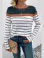 Perfee Striped Round Neck Long Sleeve T-Shirt nicholesgifts