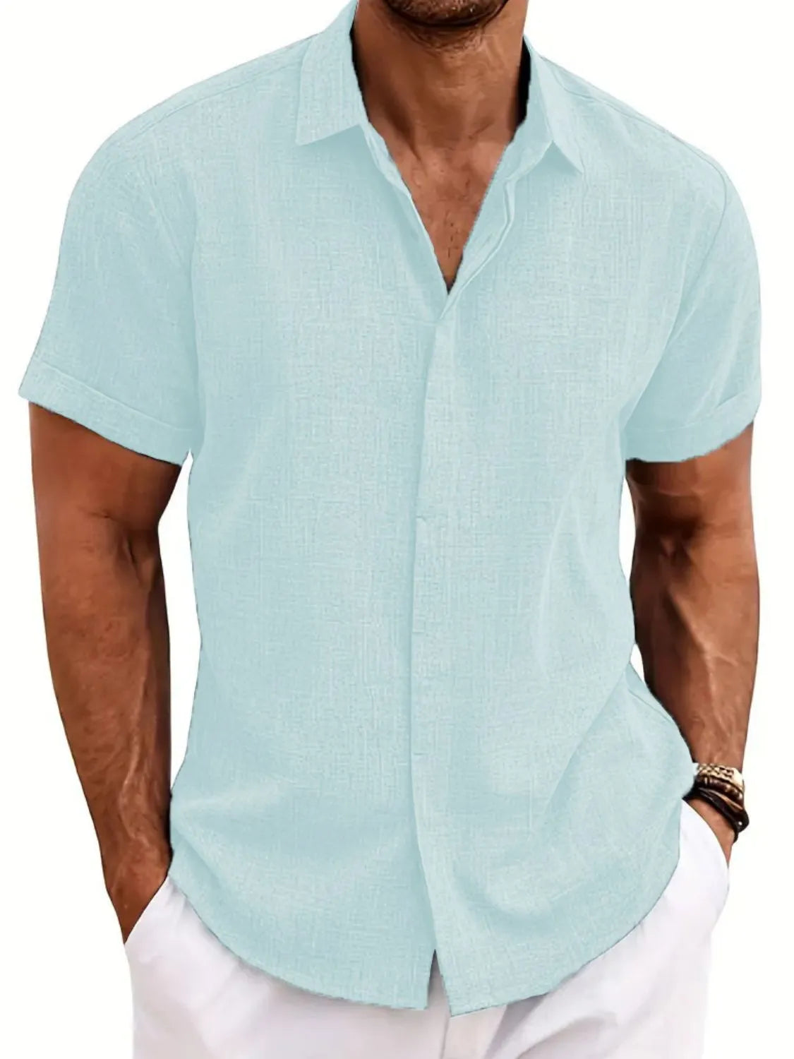 Men's Full Size Collared Neck Short Sleeve Shirt Plus Size NicholesGifts