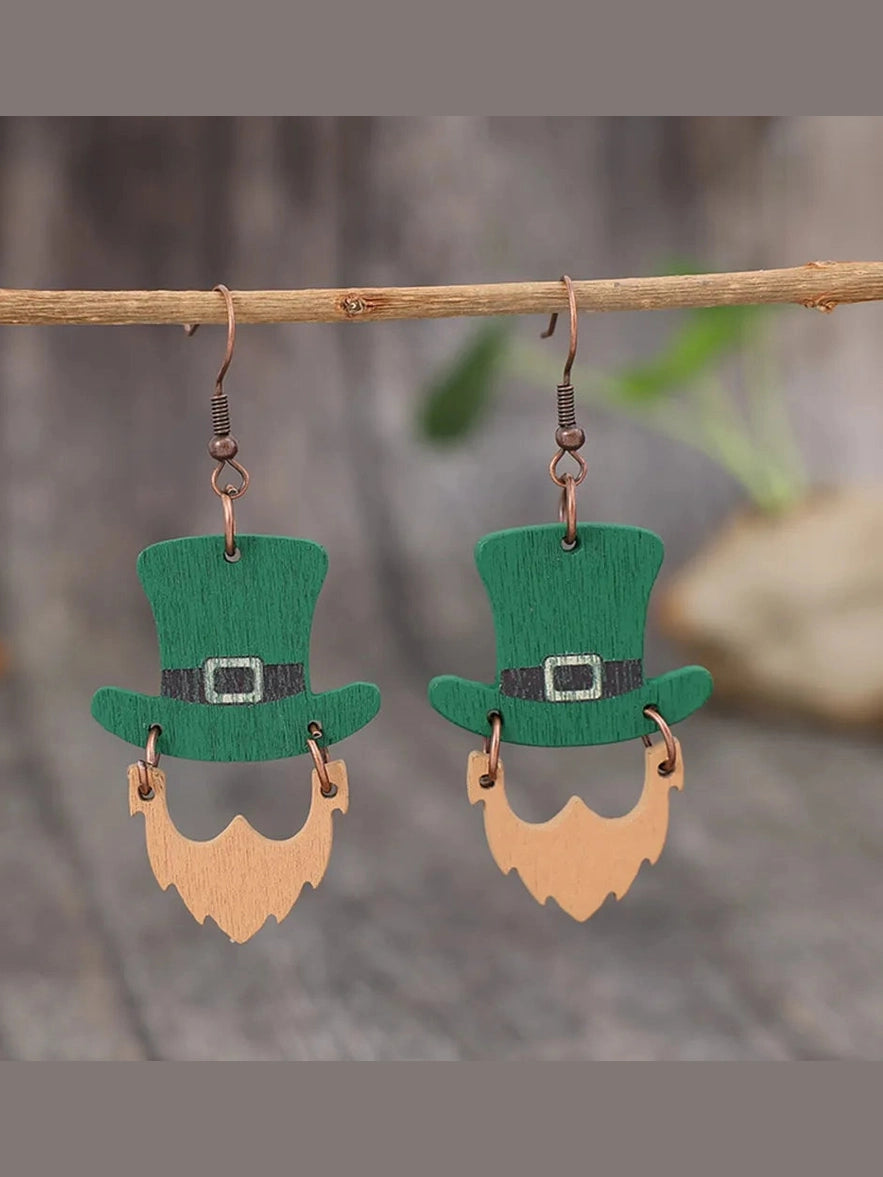 Wooden Hat Shape Dangle Earrings Trendsi