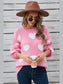 Women Angel Wings Heart Dropped Shoulder Long Sleeve Sweater nicholesgifts