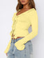 Women Ruffled Tie Front Flare Sleeve Shirt nicholesgifts