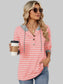 Women Drawstring Striped Long Sleeve Hoodie nicholesgifts
