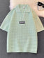 Men's Plus Size Houndstooth Pattern Short Sleeve Polo Shirt nicholesgifts