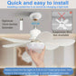 Compact 20.5" Remote-Controlled Socket Fan Light with LED - Perfect for Kitchen, Bedroom, and Small Rooms!