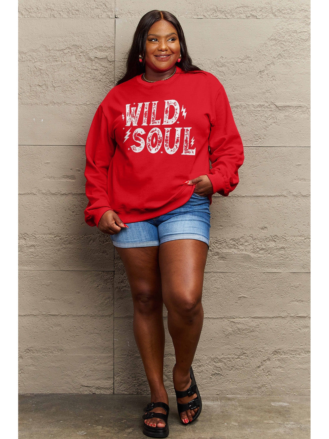 Simply Love Full Size WILD SOUL Graphic Sweatshirt nicholesgifts