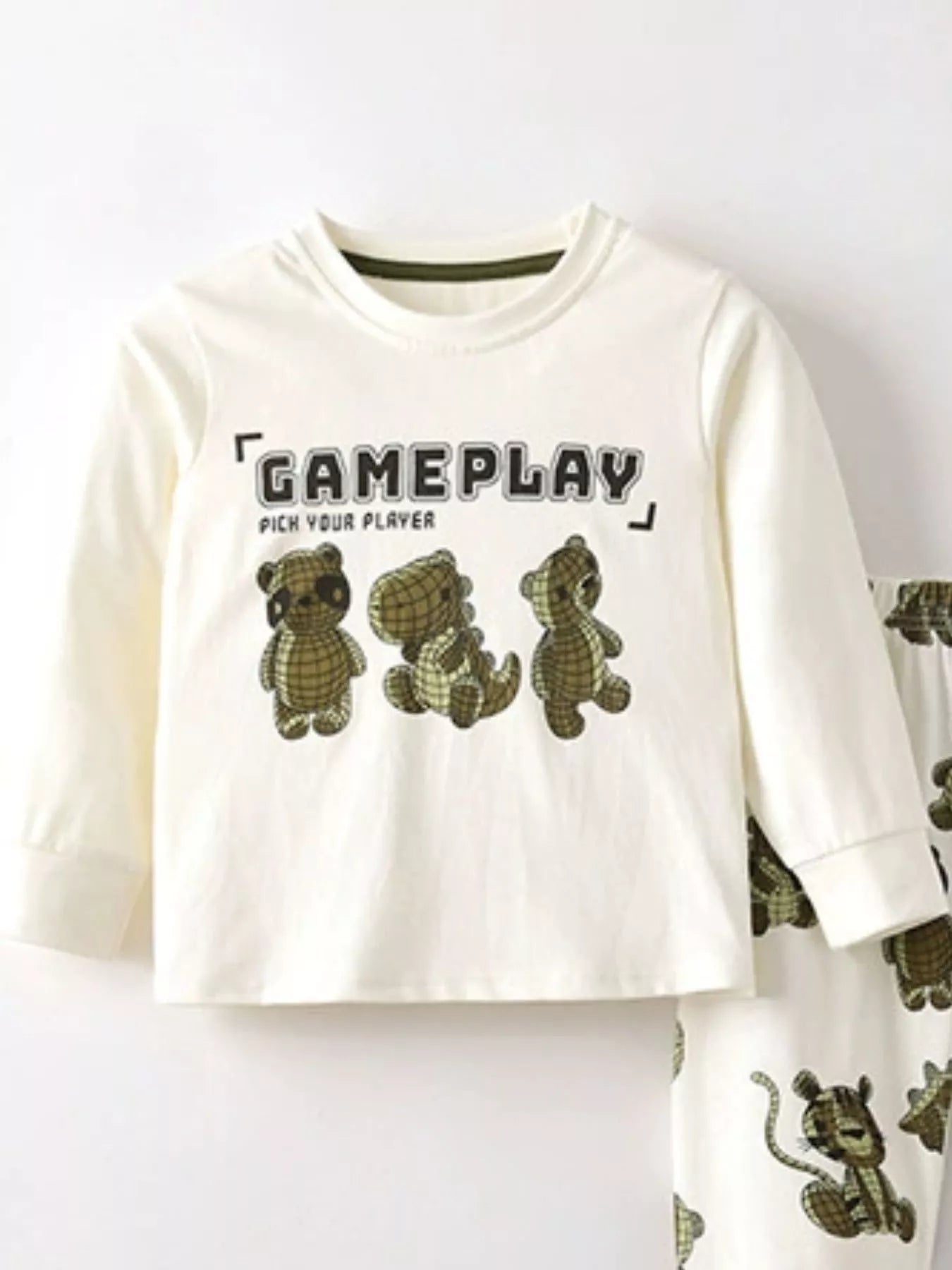 Children's Graphic Round Neck Top and Pants Set NicholesGifts