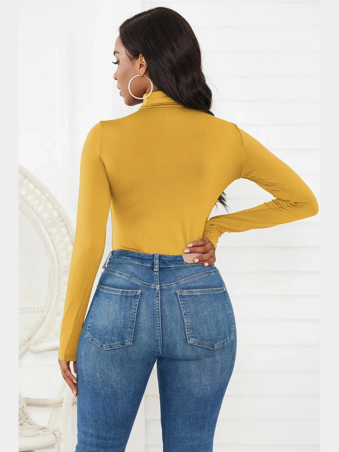 Turtleneck Long Sleeve Bodysuit nicholesgifts