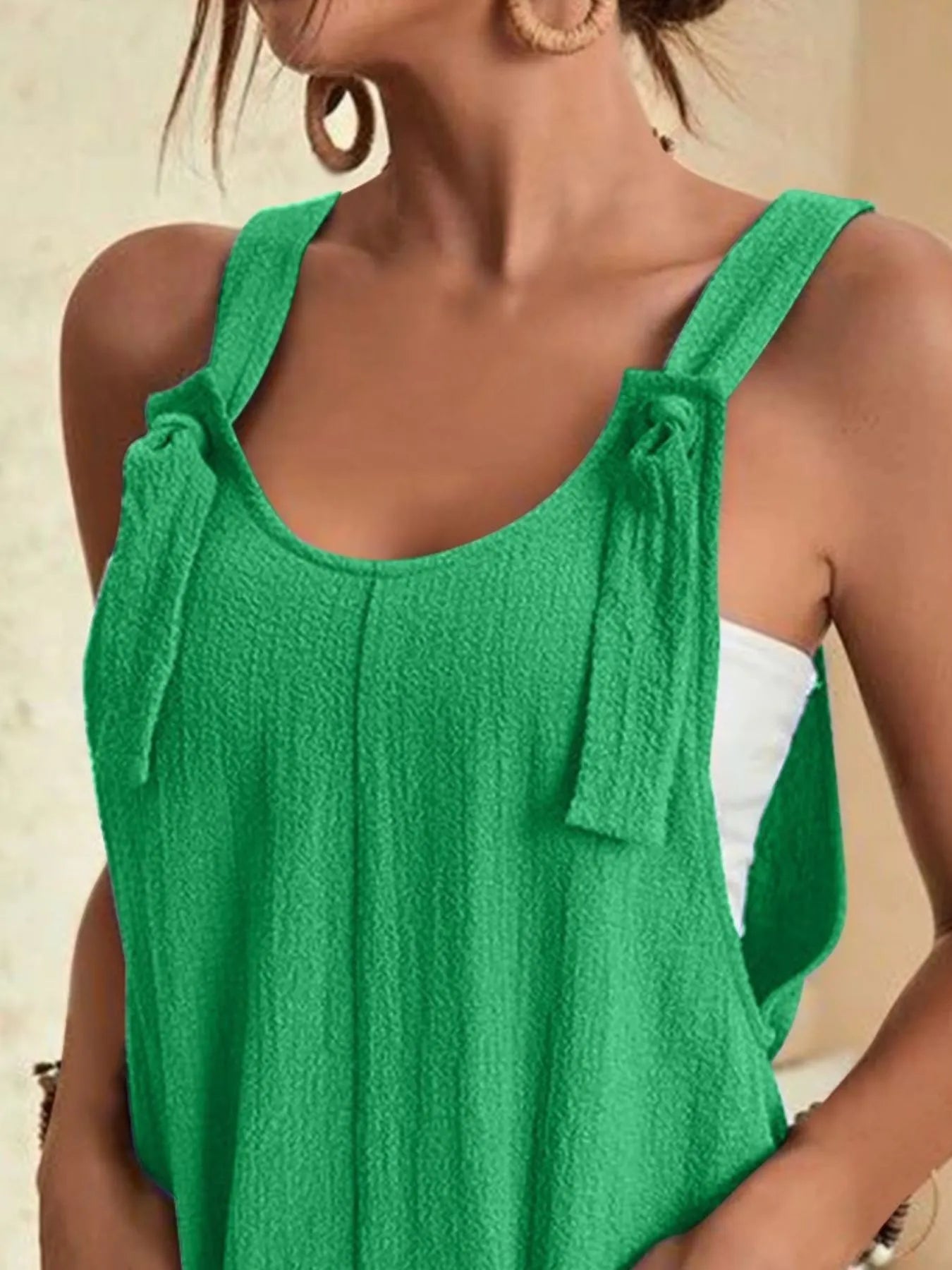 Full Size Knot Strap Romper with Pockets Plus Size nicholesgifts