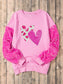 Women Valentine’s Day Sequin Heart Long Sleeve Sweatshirt nicholesgifts