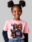 African American Girls Bible Babe with Dog Short Sleeve T-Shirt nicholesgifts