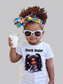 African American Toddler Girls Snack Dealer Short Sleeve T-Shirt