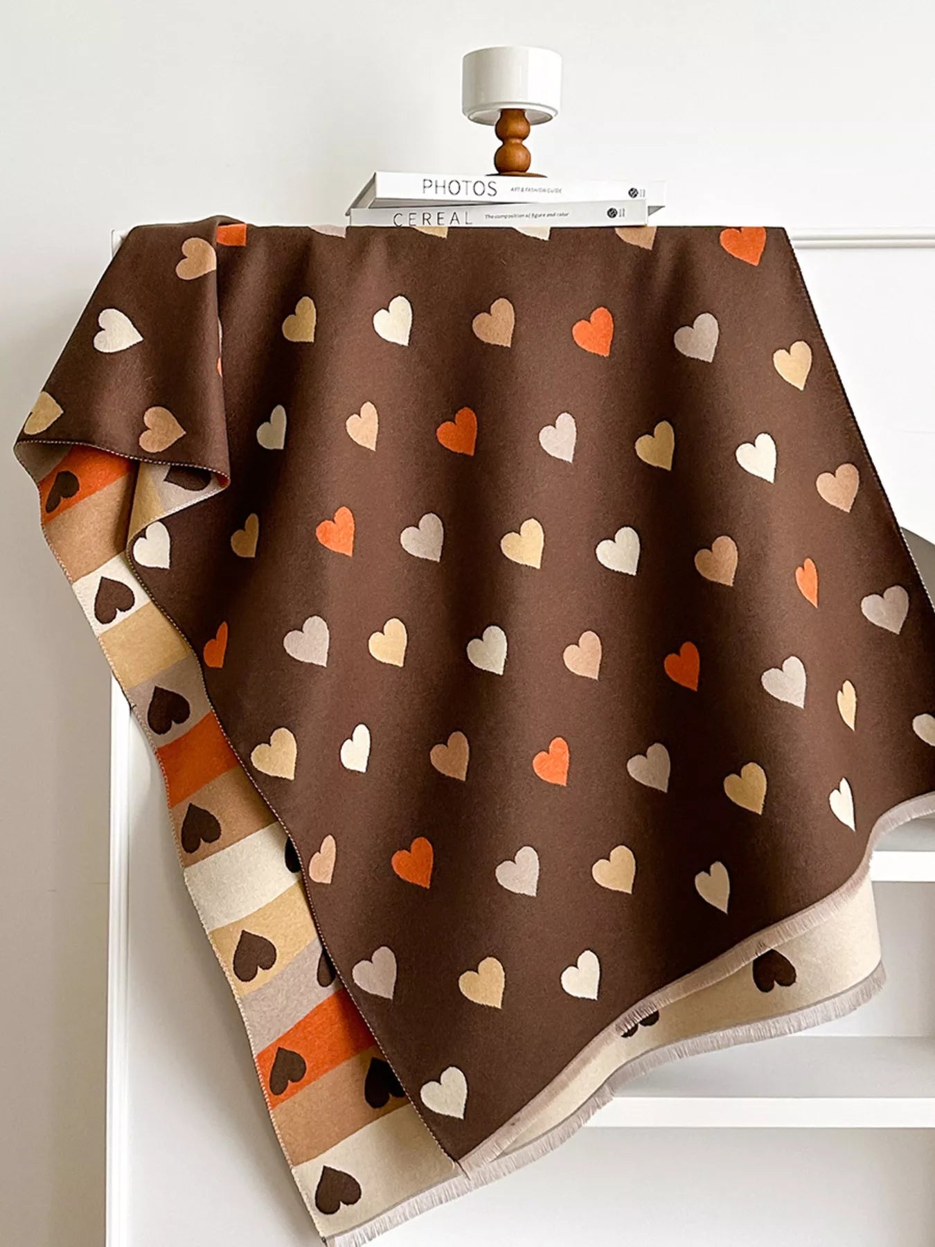 Women Heart Pattern Warm Scarf Valentine's Day Gift For Her nicholesgifts