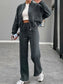 Baseball Collar Zip Up Outerwear and Drawstring Pants Set nicholesgifts