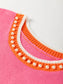 Contrast Trim Pearl Detail Sweater Tank Top nicholesgifts