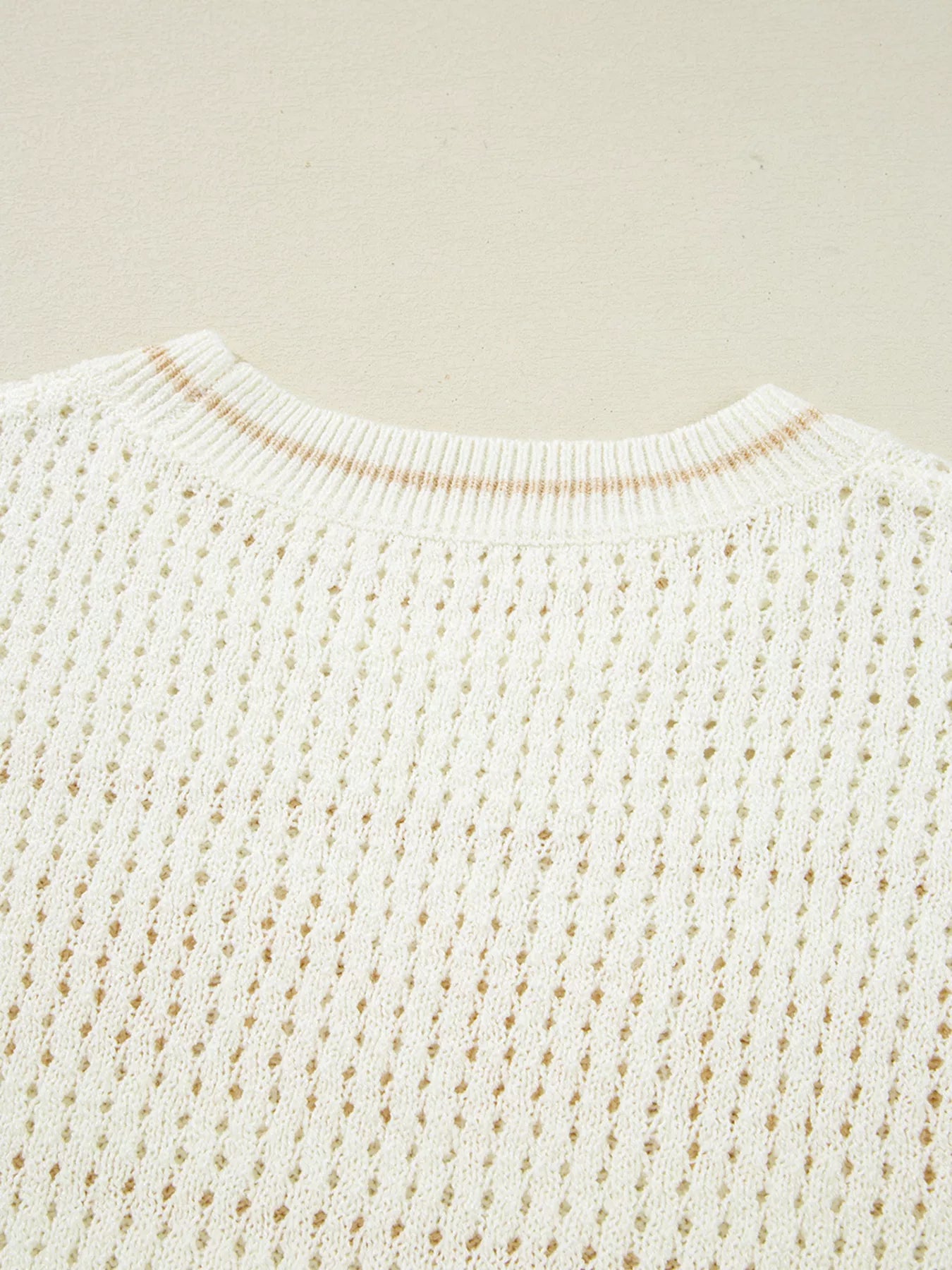 BEACH Hollow Out Knitted Lightweight Dolman Sweater