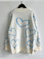 Heart Pattern Long Sleeve Sweater nicholesgifts