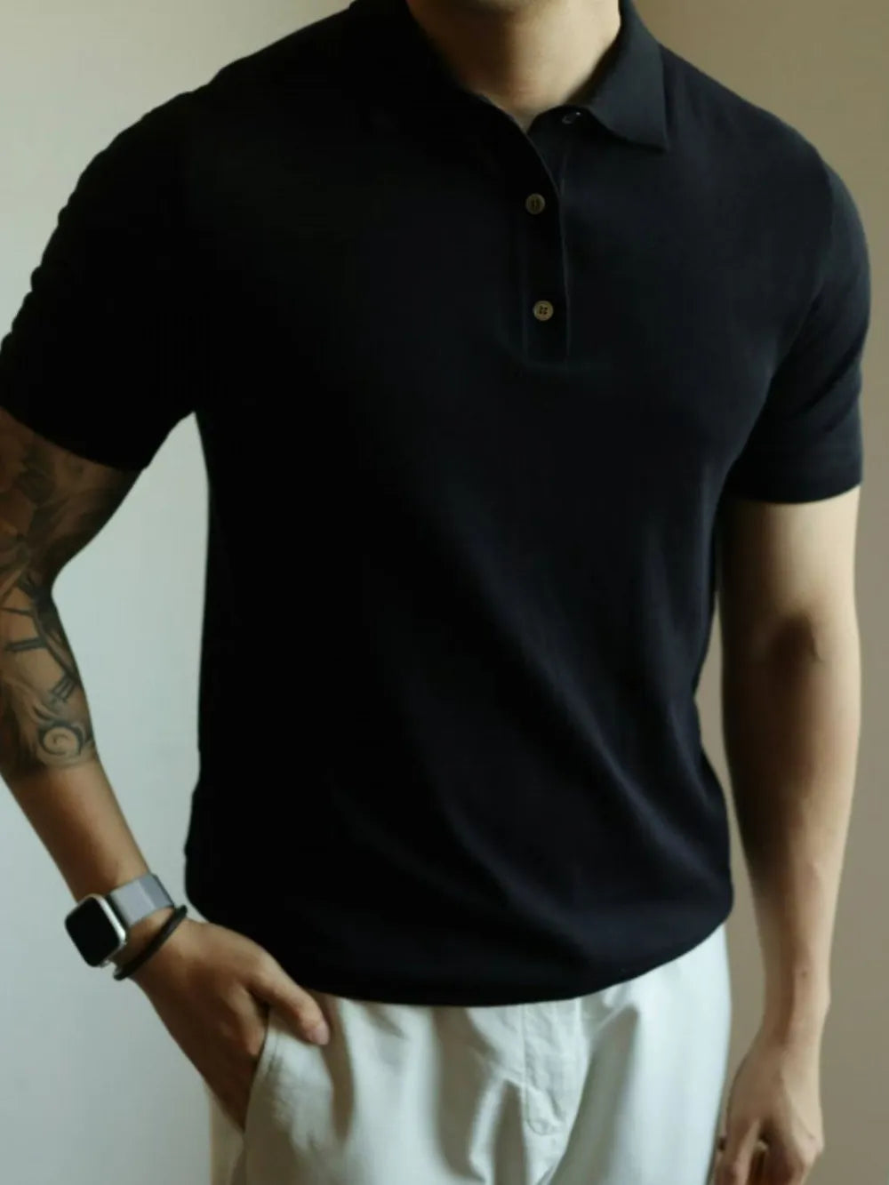 Men's Plus Size Button Detail Short Sleeve Polo NicholesGifts