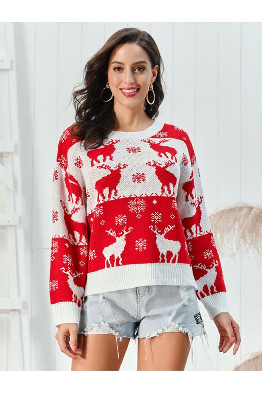 Reindeer Round Neck Sweater