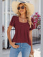 Women Eyelet Square Neck Flutter Sleeve Blouse nicholesgifts