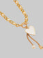 Women 18K Gold-Plated Pearl Heart Necklace nicholesgifts