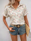 Perfee Printed Collared Neck Short Sleeve Shirt nicholesgifts