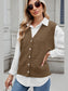 Button Down V-Neck Sweater Vest nicholesgifts