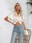 Button Down Collared Neck Short Sleeve Satin Shirt nicholesgifts