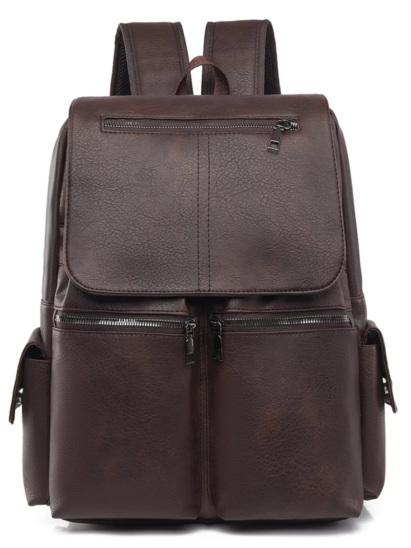 Leather Flapover Backpack Bag nicholesgifts