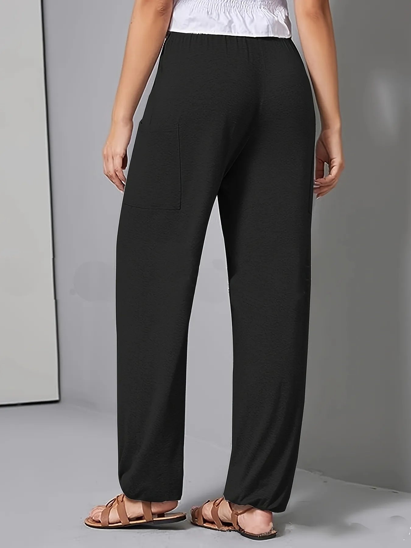 Drawstring Wide Leg Pants with Pockets NicholesGifts
