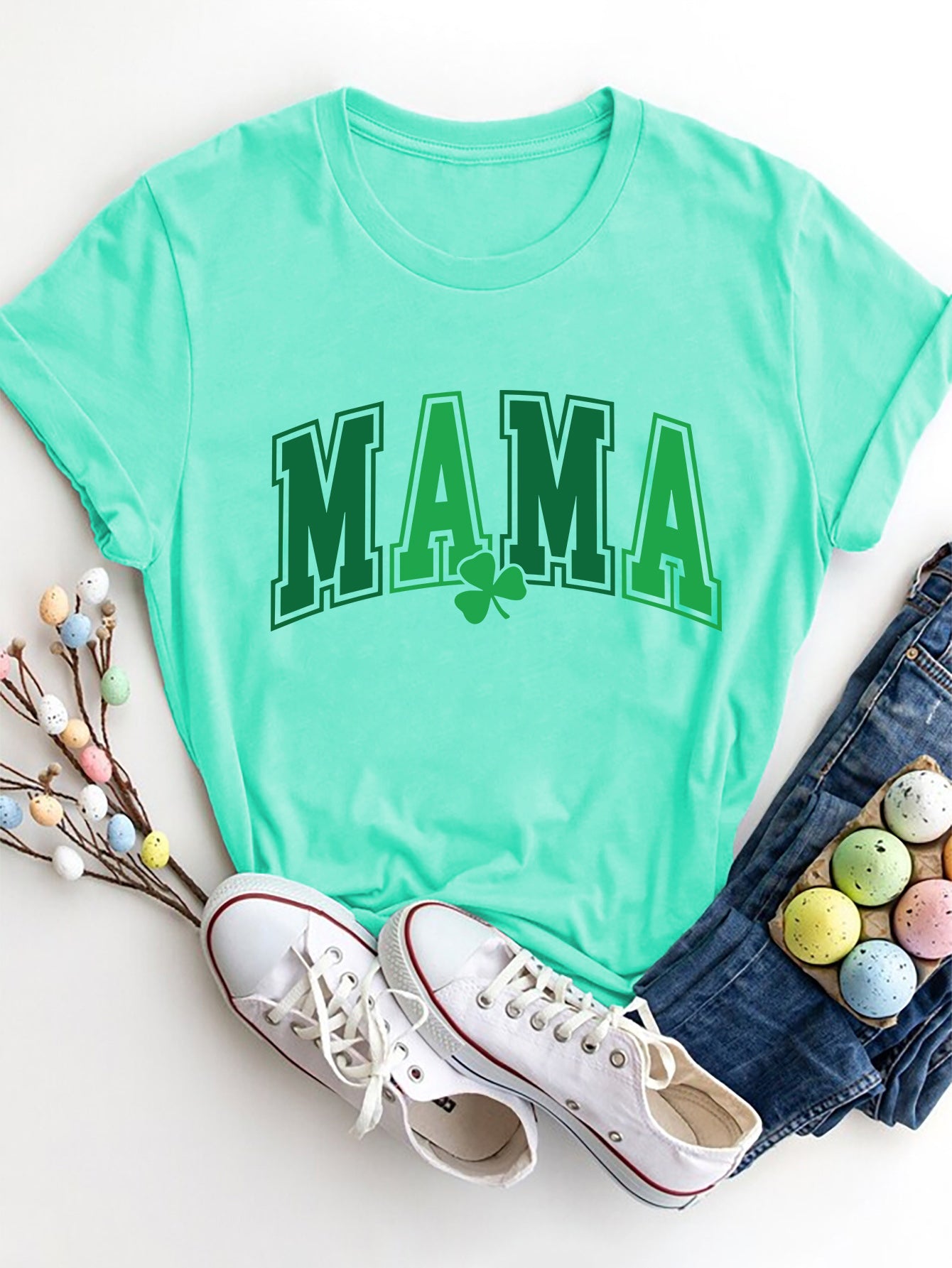 Women Mama Round Neck Short Sleeve T-Shirt nicholesgifts