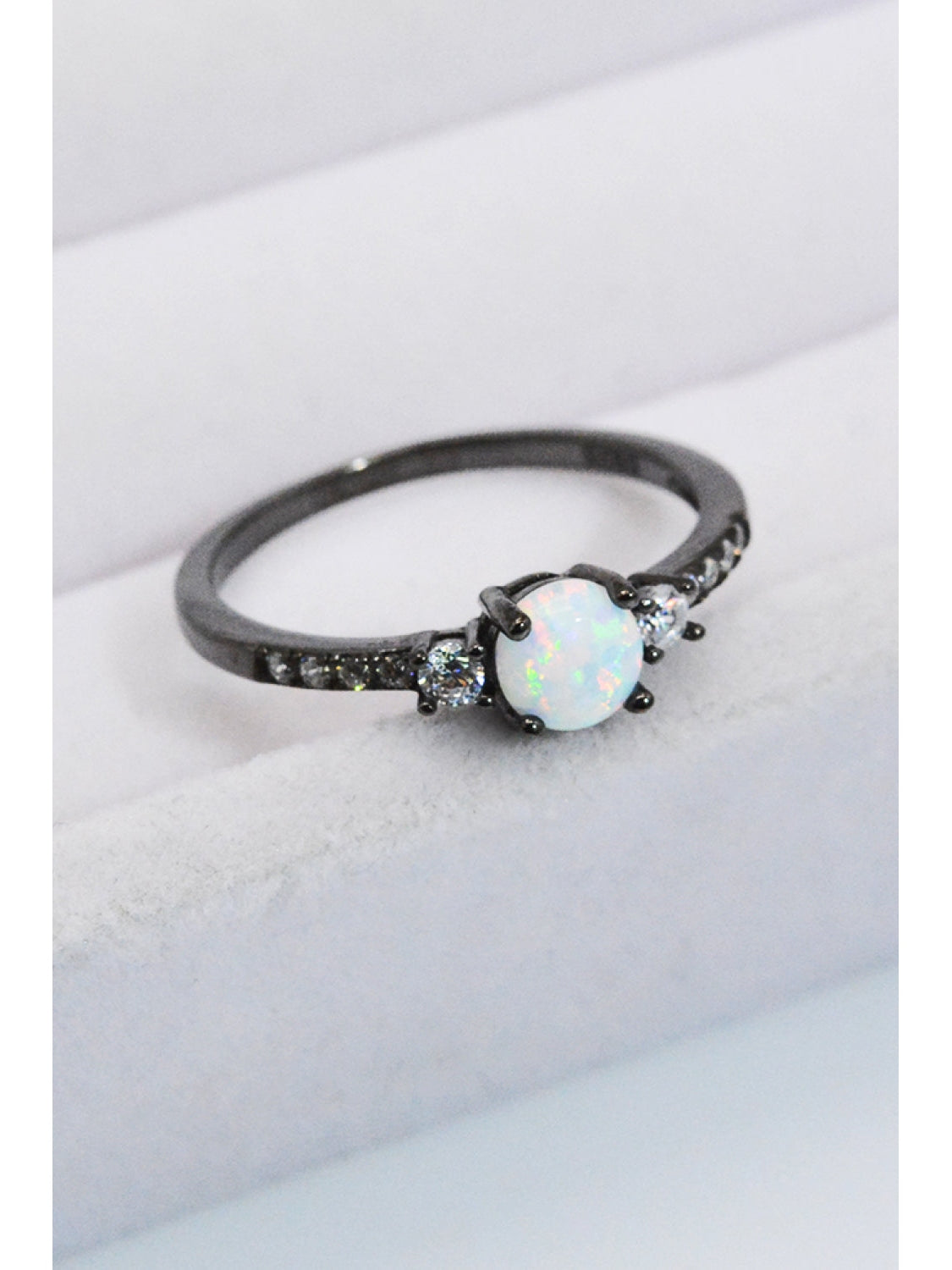 925 Sterling Silver Round Opal Ring nicholesgifts