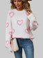 Women Angel Wings Heart Round Neck Dropped Shoulder Long Sleeve Sweater nicholesgifts