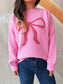 Bow Pattern Casual Long Sleeve Sweater nicholesgifts