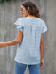 Swiss Dot Notched Flutter Sleeve Blouse nicholesgifts
