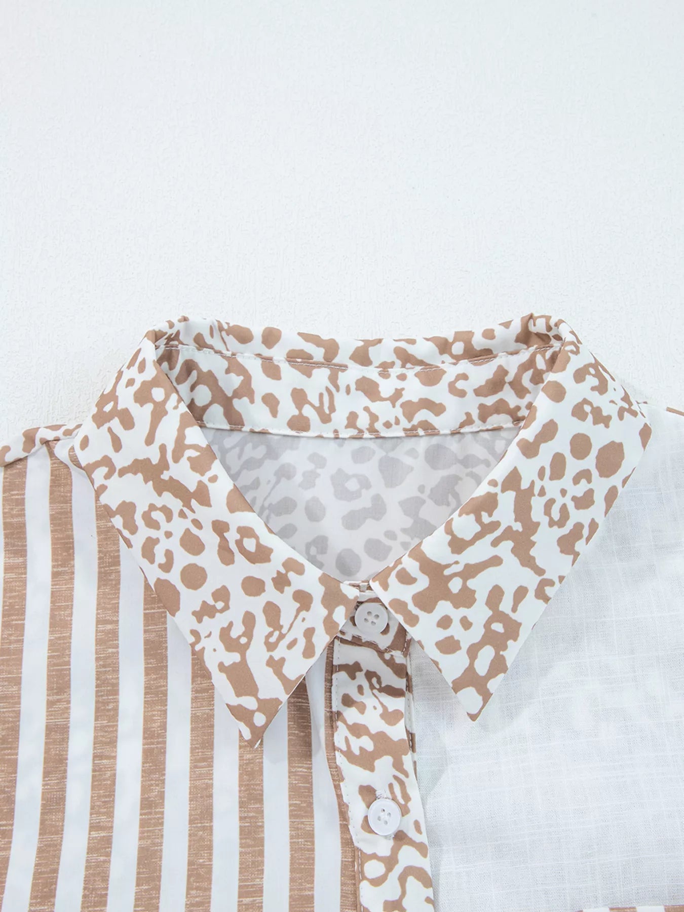 Leopard Striped Western Casual Shirt Trendsi