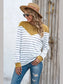 Striped Round Neck Long Sleeve T-Shirt nicholesgifts