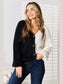 Angel Wings Woven Right Contrast Button-Front V-Neck Cardigan nicholesgifts
