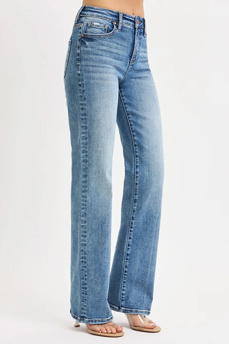 RISEN Full Size Tummy Control High Rise Straight Jeans Plus Size NicholesGifts
