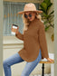 Slit Long Sleeve Mock Neck Sweater nicholesgifts