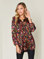 Women Double Take Full Size Printed Button Up Long Sleeve Shirt nicholesgifts