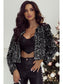 Sequin Open Front Long Sleeve Jacket nicholesgifts