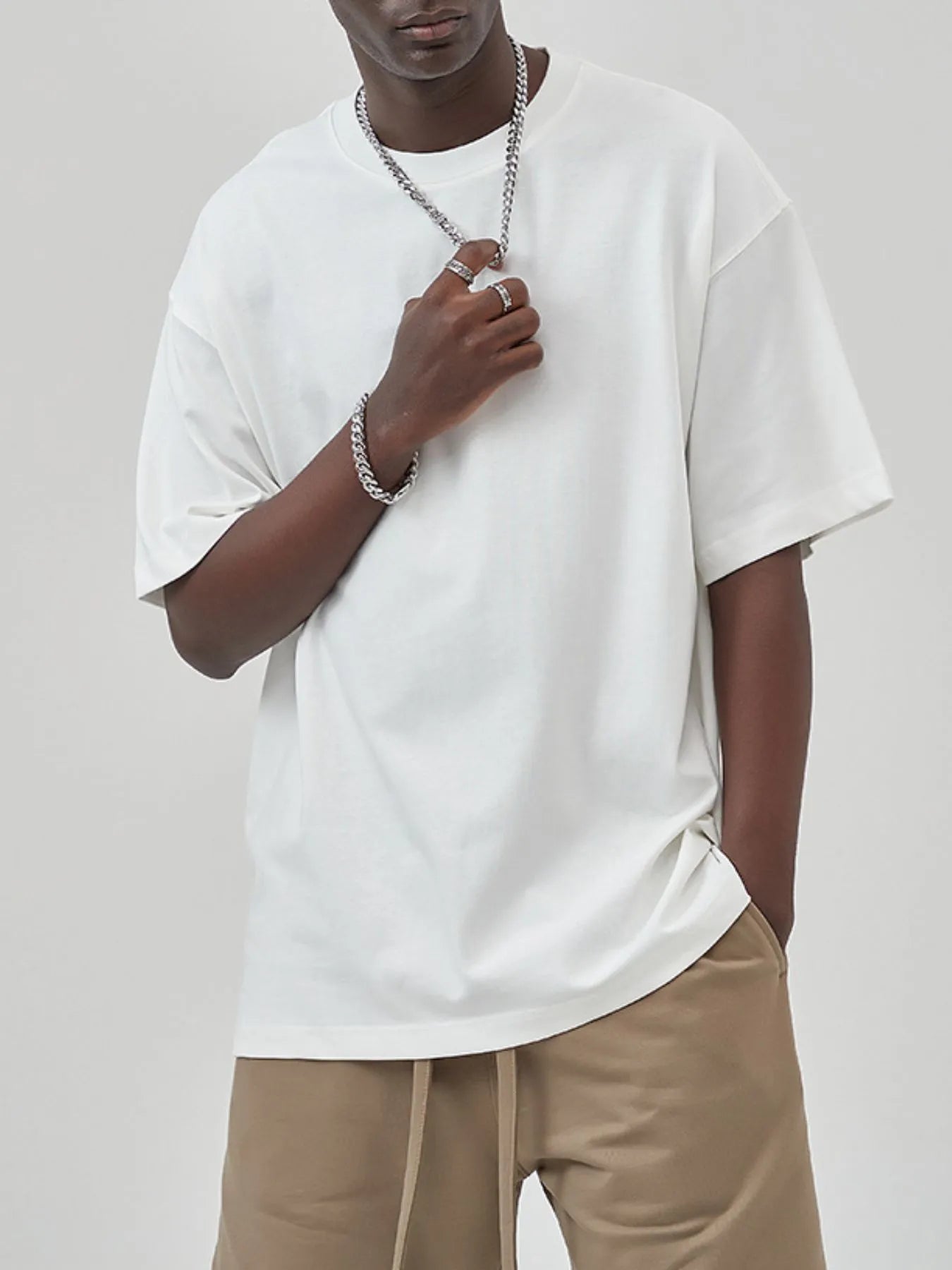 Men's Oversized Crew Neck T-Shirt Trendsi
