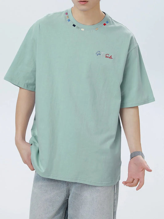 Men's Plus Size Round Neck Half Sleeve T-Shirt Trendsi