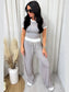 Contrast Trim Round Neck Top and Pants Set nicholesgifts