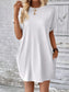 Women Pocketed Round Neck Short Sleeve Dress nicholesgifts