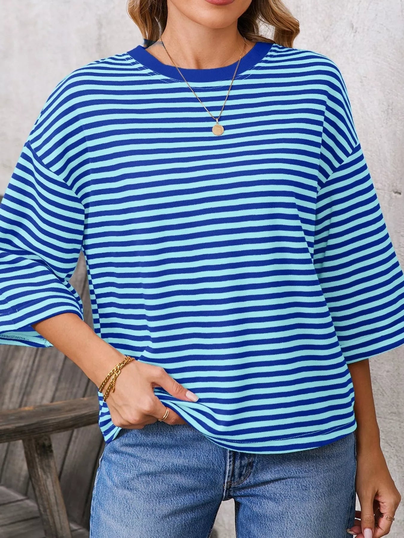 Striped Back Bow Tie T-Shirt nicholesgifts