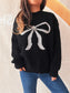 Bow Pattern Casual Long Sleeve Sweater nicholesgifts