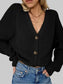Women Button Up V-Neck Long Sleeve Cardigan nicholesgifts